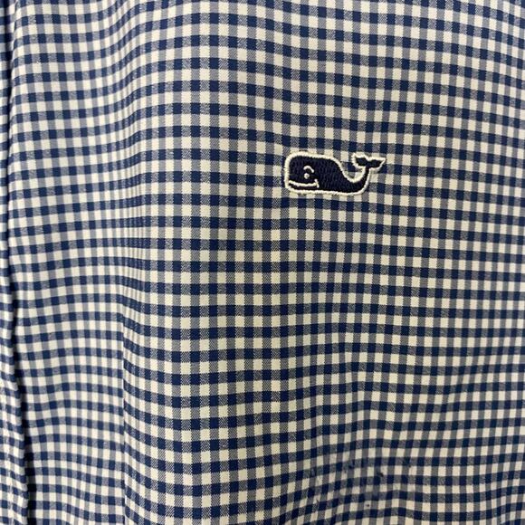 Vineyard Vines Mens Preppy Whale Shirt Button Down Long Sleeve M Blue Gingham - Picture 4 of 9